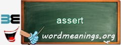 WordMeaning blackboard for assert